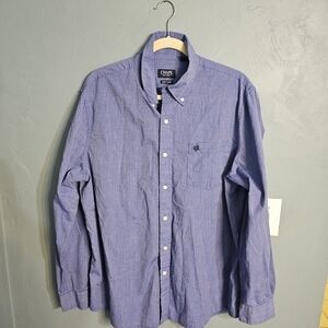 Chaps Men's Blue Button-Down Shirt. #1118